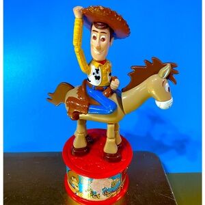 DISNEY TOY STORY VTG 90’s WOODY & BULLSEYE McDONALDS WOODY’S CANDY DISPENSER